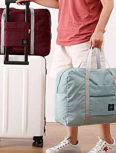  シューコンパートメント付きウィークエンダーバッグ トラベルダッフルバッグ、男女兼用のジムバッグ、ウェットドライ分離機能付き、防水折りたたみオックスフォードトラベルバッグ、ハンドヘルド手荷物、アウトドアおよびパッキング用