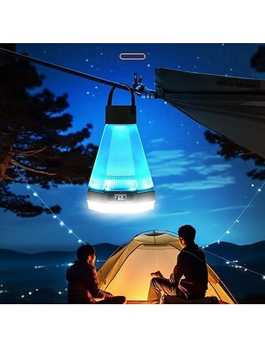  Linternas LED para exteriores, para acampar, con 6 modos de luz, tipo C, impermeables, para acampar, senderismo y cortes de energía, 1 unidad (negro/verde).