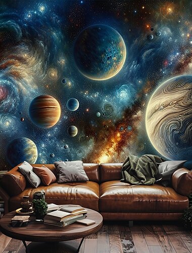  Planetenlandschaft hängender Wandteppich Wandkunst große Wandteppich Wandmalerei Dekorfoto Hintergrunddecke Vorhang für Zuhause Schlafzimmer Wohnzimmer Dekoration