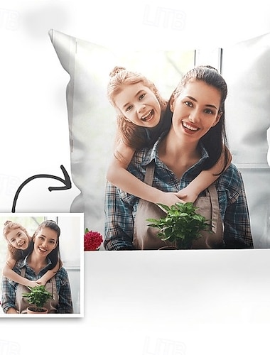  Anpassat kuddfodral Lägg till din bild Personlig foto-design bild mode avslappnat kuddfodral kuddöverdrag 1 st personlig gåva skräddarsydd