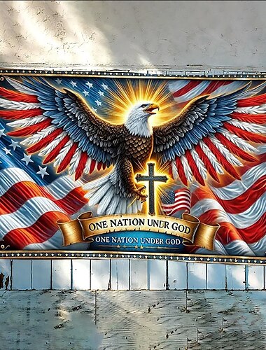  4. Juli Außendekoration Innendekoration mit Ösen Patriotische Fahne Unabhängigkeitstag Amerikanische Haus Garten Dekorationen Feiertagsbanner Schild