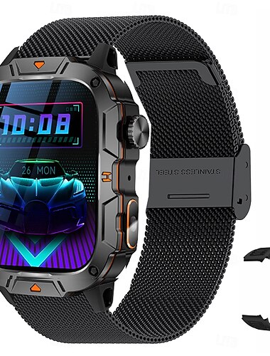  LED Έξυπνο Ρολόι Ανδρών Bluetooth Κλήση Πολυάθλημα Υγειονομική Παρακολούθηση Android iOS