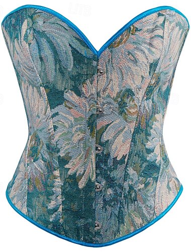  Rococó Corsé Superior Baile de Máscaras Corsé Superior Cosplay Control de barriga Relleno Jacquard Jacquard Disfraz Mujer Real Mascarada Fiesta Carnaval de Venecia Adulto Faja