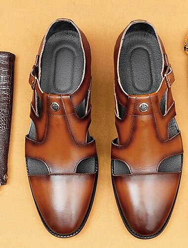  Herren-Fischersandalen aus echtem Leder mit doppeltem Monkstraps – elegantes Schuhwerk für Business Casual und Events