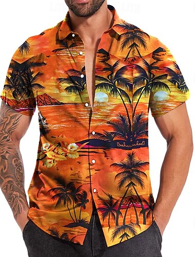Homens Coqueiro Natureza e Paisagem Plantas Tropicais Camisa Social Camisa havaiana camisa de botão Manga Curta Havaiana Recorrer Férias Feriado Roupa de Praia Verão Primavera Aberto para a Lateral   Homens Coqueiro Natureza e Paisagem Plantas Tropicais Camisa Social Camisa havaiana camisa de botão Manga Curta Havaiana Recorrer Férias Feriado Roupa de Praia Verão Primavera Aberto para a Lateral