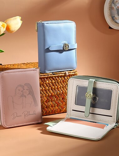  Portafoglio Personalizzato con Nome e Foto - Miglior Regalo per la Mamma Perfetto per la Festa della Mamma San Valentino Compleanno