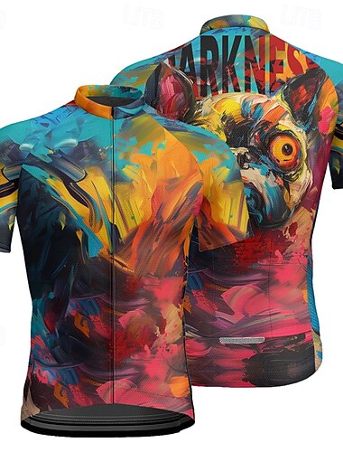  Per uomo Maglia da ciclismo Manica corta Bicicletta Maglietta Maglietta / Maglia con 3 tasche posteriori Ciclismo da montagna Traspirante Asciugatura rapida Design anatomico Ad alta capillarità