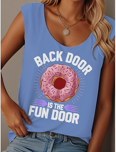  Damen Camisole-Tanktop Grafik Buchstabe Graffiti Lässig Ärmellos Rundhalsausschnitt Normale Oberteile Täglich Druck Schwarz Rosa Rote Blau Purpur Sommer