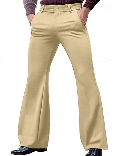  Retro vintage Jaren '70 Broek Bell Bottom broek Hippie Schijf Effen Kleur Voor heren Halloween Carnaval Feest Dagelijks gebruik Prideparade Volwassenen Broeken Lente zomer