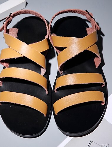  Casual sandaler med remmar för män med justerbara spännen, lättviktskomfort för vardagsbruk