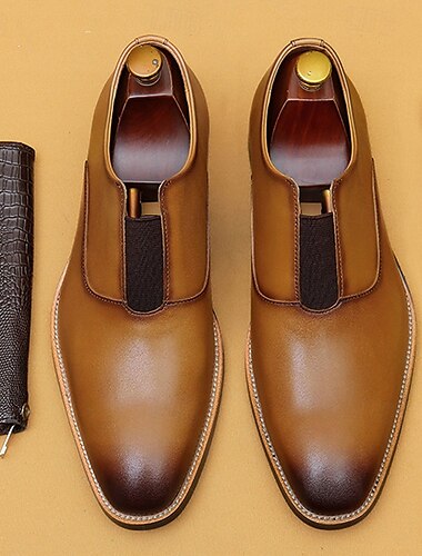 klassische Slipper aus Leder für Herren – braune Business-Schuhe für Kentucky Derby und formelle Anlässe