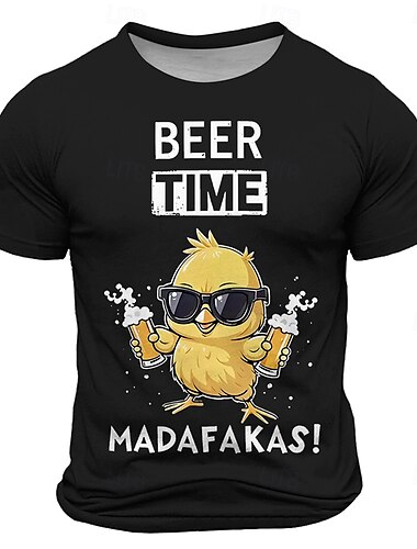  男性用 チック オクトーバーフェストビール Tシャツ 半袖 Tシャツ 3Dプリント クルーネック シャツ ファッション 日常 ストリート 日常 緑 1# 青2# ブラック 夏 春 衣類 S M L XL XXL XXXL