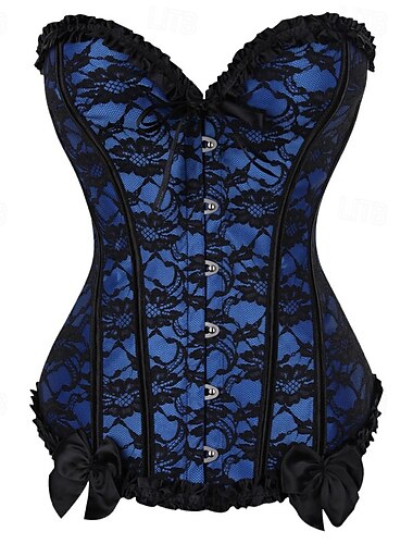  Rokoko Brustkorsett Maskerade Überbrustkorsett Cosplay Bauchkontrolle Push-Up Jacquard Jacquard Damen königlich Maskerade Party Karneval von Venedig Erwachsene Korsett