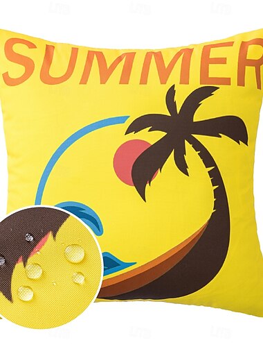  Kissenbezug Außen Wetterfest Hawaii Druck Technologie Couch Kissenbezug Beschichtet Außen Garten Sofa Kissen Modern Einfach 1 Stück