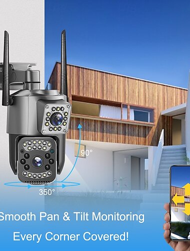  v380pro wifi 2,5 inch ptz sc03-w zwart 4mp beveiligingscamera cctv draadloos ip beveiliging dual lens ptz camera