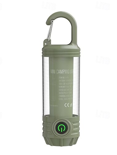  Multifunktionale LED Smart Light Campinglaterne Taschenlampe Typ-C 1PC Rot-weiß warmes Licht Warnlicht Hakenlicht Tastenbetriebene druckfeste sturzsichere tragbare Zeltlampe