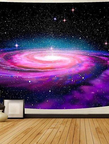  Schwarzlicht Teppich Leuchtet im Dunkeln Glow Party UV Reaktiv Planet Universum Psychodelische Neblige Landschaft Hängeteppich Wandkunst Wandmalerei für Wohnzimmer Schlafzimmer