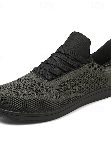  Baskets décontractées pieds nus pour hommes - noires modernes, maille respirante, semelle confortable - adaptées à un usage quotidien et aux sports légers