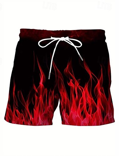  Herren Bademode Surfshorts Badehose Schwimmshorts kurz Surfshorts Unten Kordelzug Mit Taschen Schwimmen Surfen Strand Wassersport Bedruckt Sommer Frühling