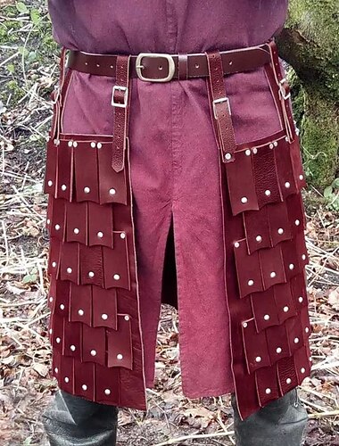  Retro Antiguo Medieval Corto / Mini Falda Kilts utilitarios escoceses faldas escocesas Hombre Celta Víspera de Todos los Santos Carnaval Mascarada Rendimiento Adulto Falda Todas las Temporadas