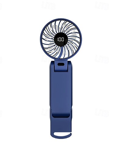  Foldable Handheld & Desktop Fan – 100-Speed Digital Display, 180° Adjustable, USB-C Rechargeable