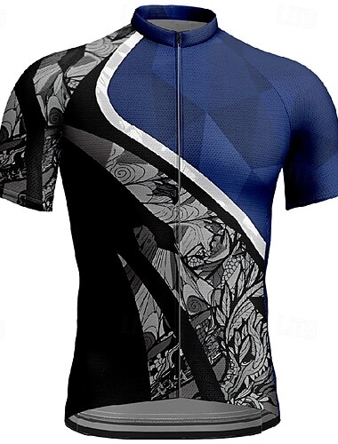  Per uomo Maglia da ciclismo Manica corta Bicicletta Maglietta Maglietta / Maglia con 3 tasche posteriori Ciclismo da montagna Traspirante Asciugatura rapida Design anatomico Ad alta capillarità Blu