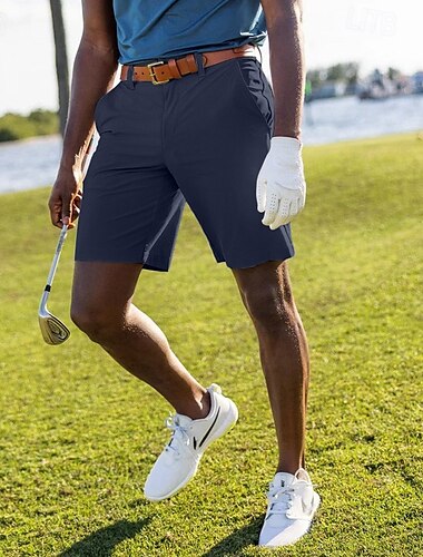  Herr Shorts Klänning Shorts Golfshorts Ficka Rakt ben Slät Snabb tork Nej-järn Knelängd Utomhus Dagligen Löpning Sport Mode Svart Blå Elastisk