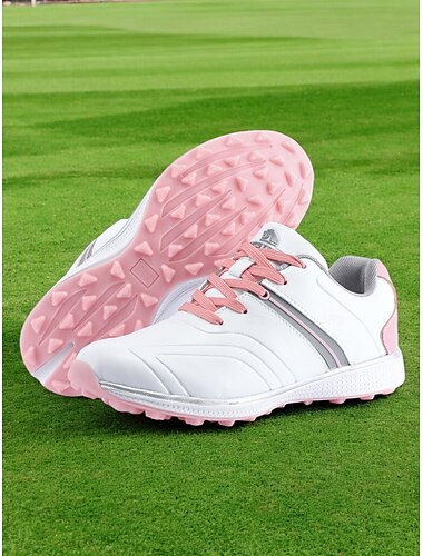  anspruchsvolle weiße und rosa Damen-Golfschuhe – elegantes Design mit hervorragender Traktion, ideal für ganztägigen Komfort auf dem Golfplatz