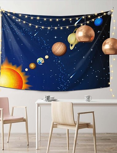  Planet Universum Weltraum hängender Wandteppich Wandkunst großes Wandteppich-Mural-Dekor Fotografie Hintergrunddecke Vorhang Heim Schlafzimmer Wohnzimmer Dekoration