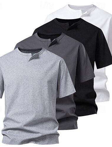  Herre T-shirt T-Shirts Kortærmet skjorte Tee Top Kortærmet V-strop Sommer Vanlig Mode Designer Basale Klassisk Ferierejse Gade I-byen-tøj Sort Hvid Lysegrå Top T-shirt til mænd