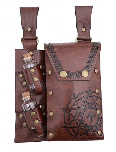  Retro Vintage Mittelalterlich Renaissance Bauchtasche Niete Herren Halloween Karneval Maskerade Leistung Halloween Maskerade Erwachsene Tasche Magische Flasche