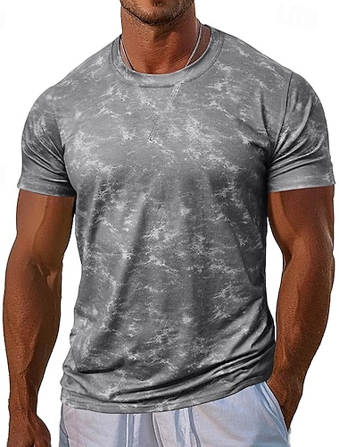 Herre T-Shirts Kortærmet skjorte Tee Top Kortærmet Rund Hals Forår & Vinter camouflage Mode Designer Trykt mønster Ferierejse Gade I-byen-tøj Flåde Sort Blå Top T-shirt til mænd
