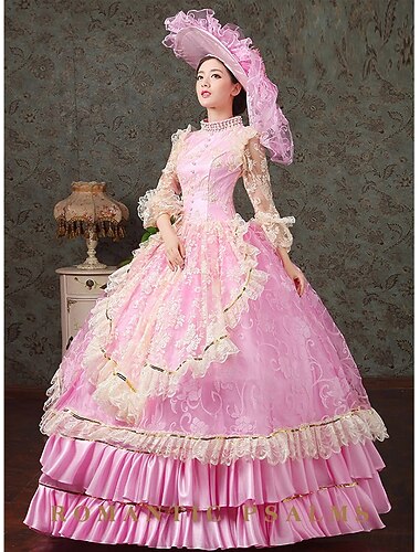  ancien Rococo Renaissance Maxi Robe Normal Juliette Princesse Mariée Plissé Volanté Princesse Col rond Déguisement Femmes Halloween Carnaval Mascarade Performance Soirée Halloween Adultes Toutes