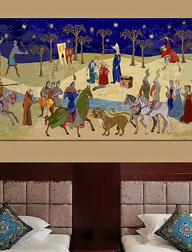  Mittelalterliche Wandteppich Mittelalter Wandteppich Kunst Großes Wandteppich Wanddeko Foto Hintergrund Decke Vorhang Zuhause Schlafzimmer Wohnzimmer Dekoration