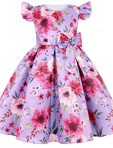  Kinderen Voor meisjes Feestjurk Grafisch Mouwloos Speciale gelegenheden  Prinses Polyester Feestjurk Zomer Lente Kinderen Geel Wijn blauw
