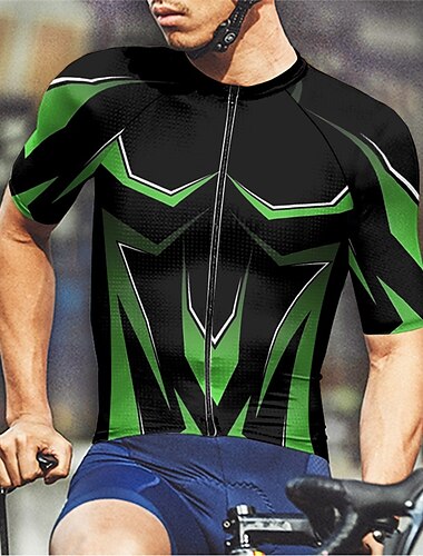  Per uomo Maglia da ciclismo Manica corta Bicicletta Maglietta Maglietta / Maglia con 3 tasche posteriori Ciclismo da montagna Traspirante Asciugatura rapida Design anatomico Ad alta capillarità Blu