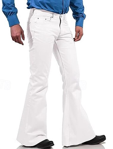  Retro vintage Jaren '60 Hippie Lange Lengte Broek Bell Bottom broek Hippie Effen Kleur Voor heren Halloween Carnaval Maskerade Evenement / Feest muziekfestival Prideparade Volwassenen Broeken Alle
