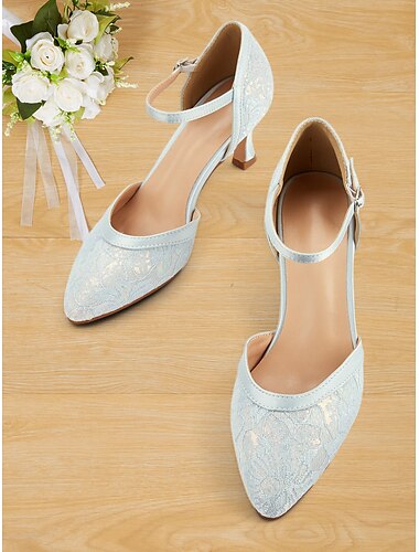  scarpe con tacco a spillo e cinturino alla caviglia in pizzo anni '50 da donna – eleganti scarpe con tacco a gattino a punta per matrimoni, feste e occasioni formali