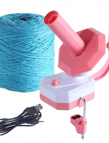  Enrouleur de fil électrique alimenté par USB 1pc - tricot rapide et efficace &outil de tissage en rose/bleu - cadeau idéal pour maman pour un anniversaire ou la fête des mères