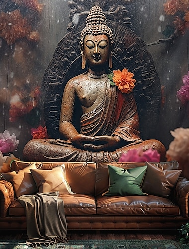  Mandala Boeddha Hangtapijt Wandkunst Groot Tapijtmuur Decor Fotografie Achtergrond Deken Gordijn Thuis Slaapkamer Woonkamer Decoratie
