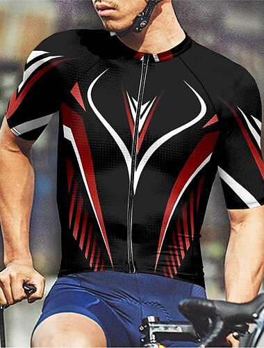  Per uomo Maglia da ciclismo Manica corta Bicicletta Maglietta Maglietta / Maglia con 3 tasche posteriori Ciclismo da montagna Traspirante Asciugatura rapida Design anatomico Ad alta capillarità