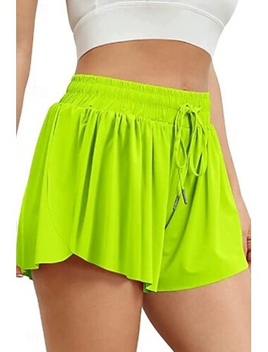  Damen Shorts Trainingshosen Streetwear Lässig Kurz Natürliche Taille Einfach Elastisches Kordelzugdesign Schnelltrocknend Atmungsaktivität Bequem Mikroelastisch Sport Wochenende Magenta Aprikose Grau