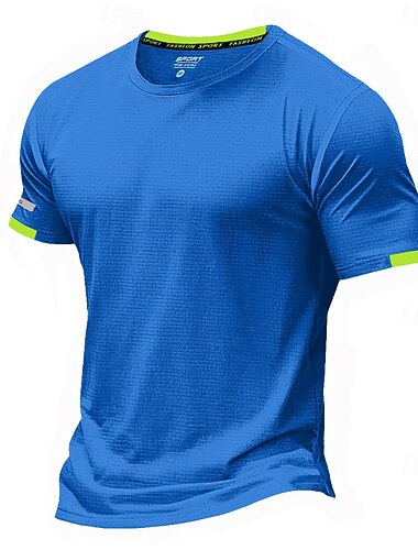  Per uomo Maglietta Camicie muscolari Manica Corta Girocollo Estate Attivo Classico Sport & Outdoor Corsa Blu chiaro Nero Verde chiaro Maglietta Top per Uomo