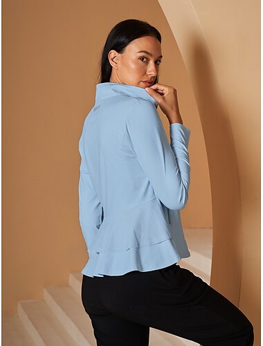  Mujer chaquetas de golf Verde Menta Azul Claro Manga Larga Camiseta Ropa de golf para damas Ropa Trajes Ropa Ropa