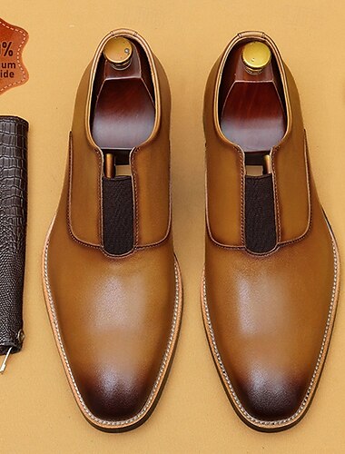  mocassins masculinos clássicos de couro - sapatos sociais marrons para o Kentucky Derby e ocasiões formais