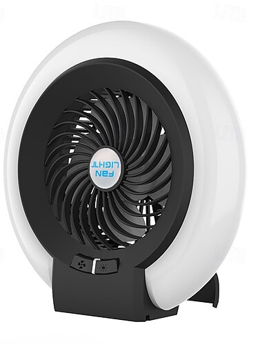  1 Stück tragbares 2-in-1-Camping-Ventilatorlicht, das aufgehängt oder aufgestellt werden kann, mit zwei Dimmstufen und zwei Windstufen, geeignet für Zeltcamping, Reisen, Büro und Zuhause, Typ C
