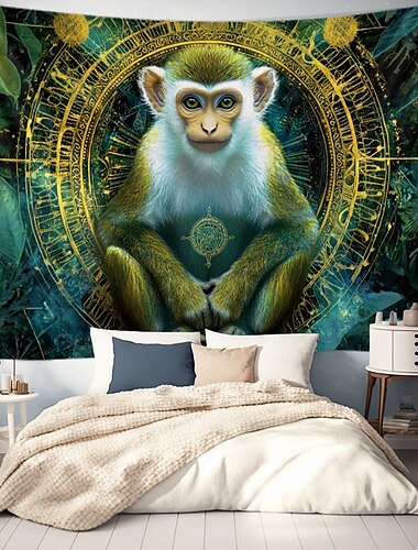  Vintage Totem Tier Wandteppich Wandkunst Affe großer Wandteppich Wandmalerei Dekor Fotograf Hintergrund Decke Vorhang für Zuhause Schlafzimmer Wohnzimmer Dekoration