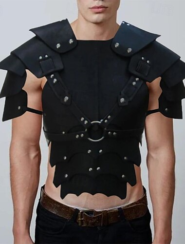  Retro Vintage Mittelalterlich Renaissance Rüstung Schulterpanzer Brustschutz Ren Faire Krieger Gladiator Wikinger Herren Damen Vikinger Halloween Maskerade Leistung Party LARP Erwachsene