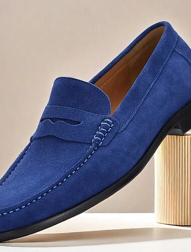  Herren Loafer & Slip On Abendschuhe Komfort-Loafer Penny Loafers Wildleder Italienisches Vollnarbenleder Bequem Rutschfest Loafer Schwarz Blau Kaffee