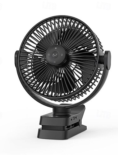  1 Stück 8 Zoll Outdoor-Camping-Ventilatorlicht kann aufgehängt, befestigt und aufgestellt werden, mit einer Batterie mit großer Kapazität, geringem Geräuschpegel und einstellbarer Windgeschwindigkeit